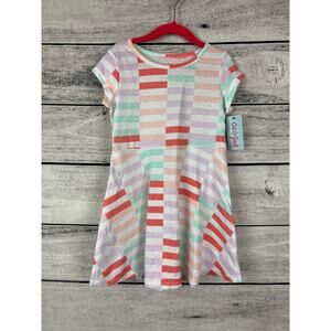 NWT Girl's Cat & Jack Pastel Striped Dress - XS (4/5)